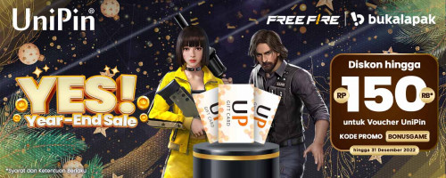 Promo Diskon hingga Rp 150.000 UniPin Voucher di YES Bukalapak 2022